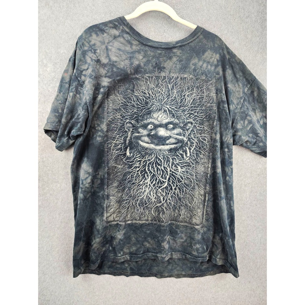 The Mountain Men's XL Gray Cotton Tie-Dye Monster Graphic Tee Crew Neck
